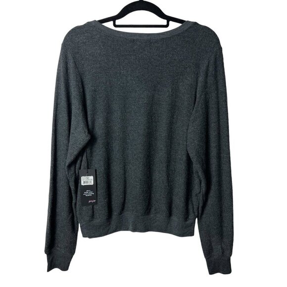 Wildfox Sweatshirt‎ Women’s Large Over The Rain Black Rainbow Long Sleeves NWT - Picture 2 of 9